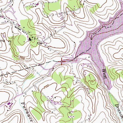 Topographic Map of Furnace Creek, PA