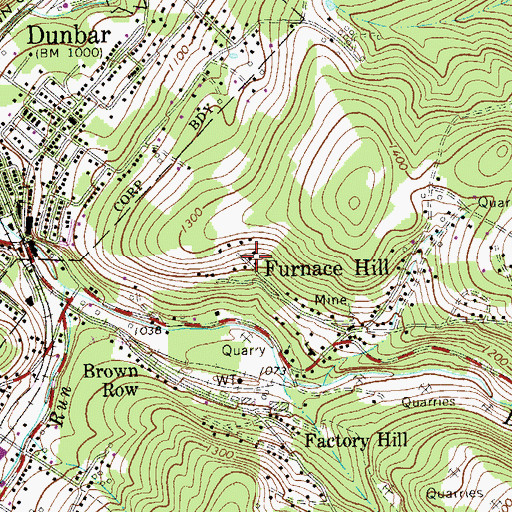 Topographic Map of Furnace Hill, PA
