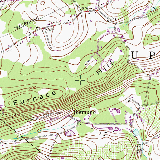 Topographic Map of Furnace Hill, PA