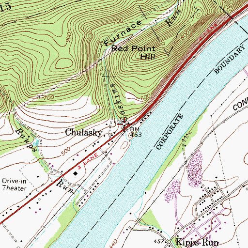 Topographic Map of Furnace Hollow, PA