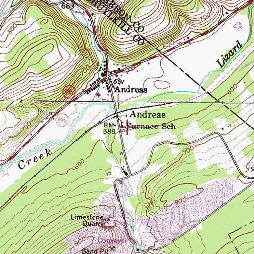 Topographic Map of Furnace School, PA