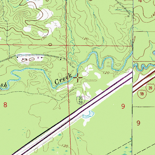Topographic Map of Dry Creek, AL