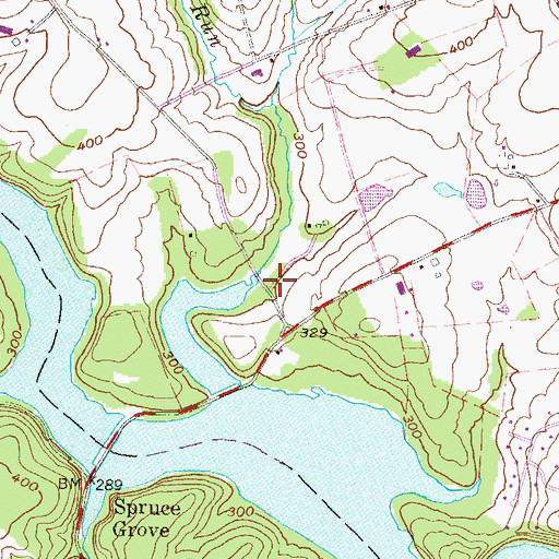 Topographic Map of Gables Run, PA