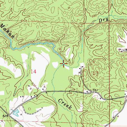Topographic Map of Dry Creek, AL