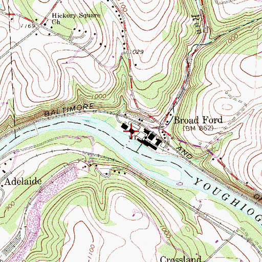 Topographic Map of Galley Run, PA