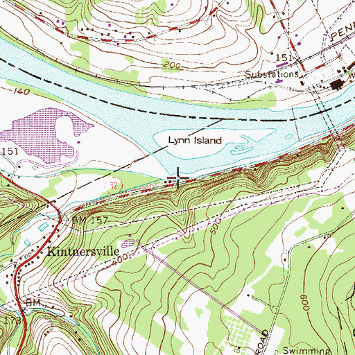 Topographic Map of Gallows Run, PA