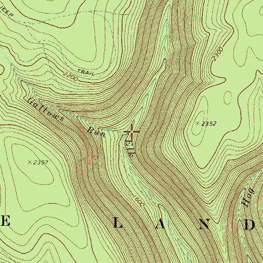 Topographic Map of Gallows Run, PA