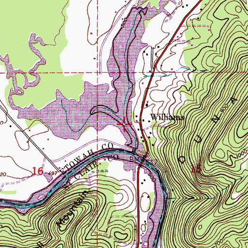 Topographic Map of Dry Creek, AL