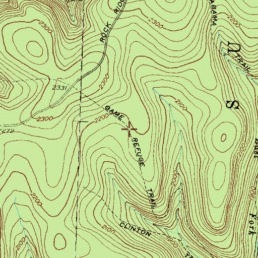 Topographic Map of Game Refuge Trail, PA