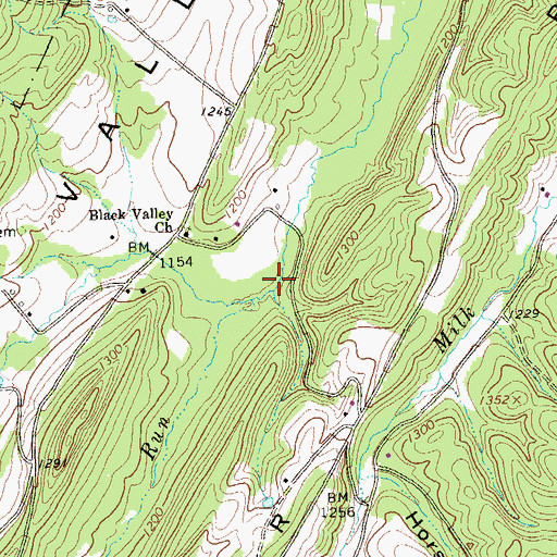 Topographic Map of Gander Run, PA