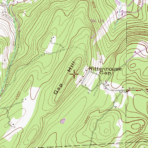 Topographic Map of Gap Hill, PA