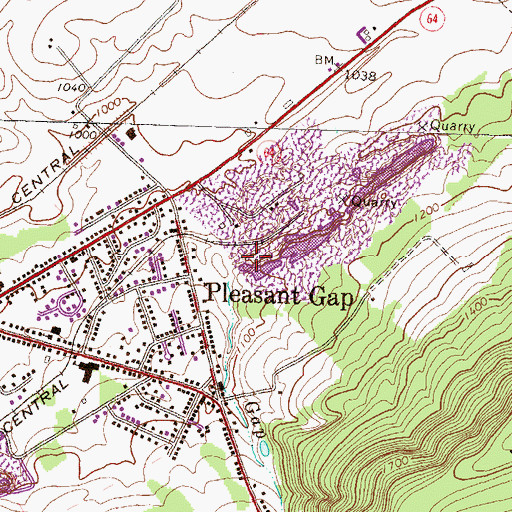 Topographic Map of Gap Run, PA