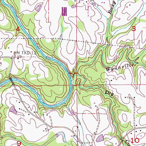 Topographic Map of Dry Creek, AL