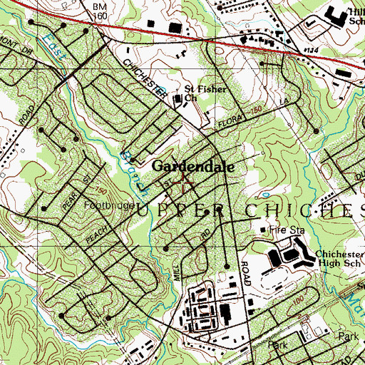 Topographic Map of Gardendale, PA