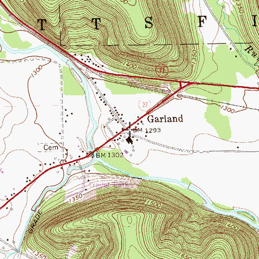 Topographic Map of Garland, PA
