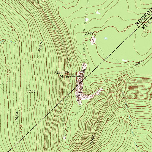 Topographic Map of Garlick Mine, PA