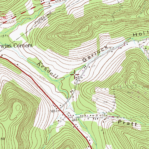 Topographic Map of Garlock Hollow, PA