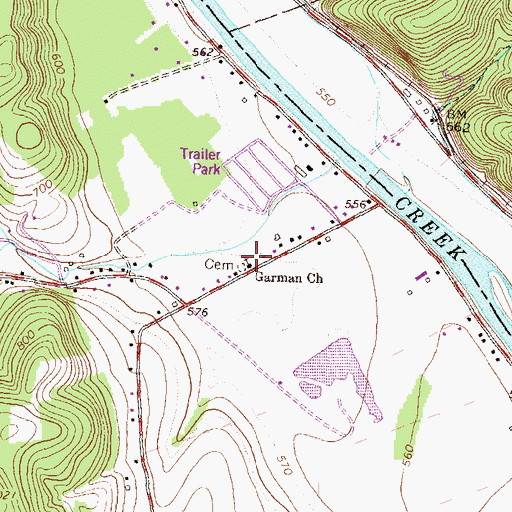 Topographic Map of Garman Church, PA