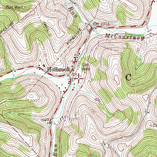 Topographic Map of Garner Run, PA