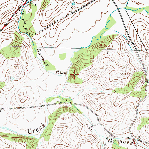 Topographic Map of Garner Run, PA