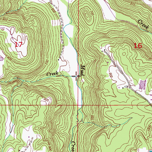 Topographic Map of Dry Creek, AL