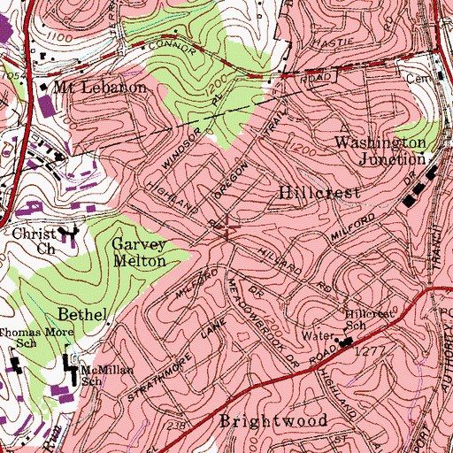 Topographic Map of Garvey Melton, PA