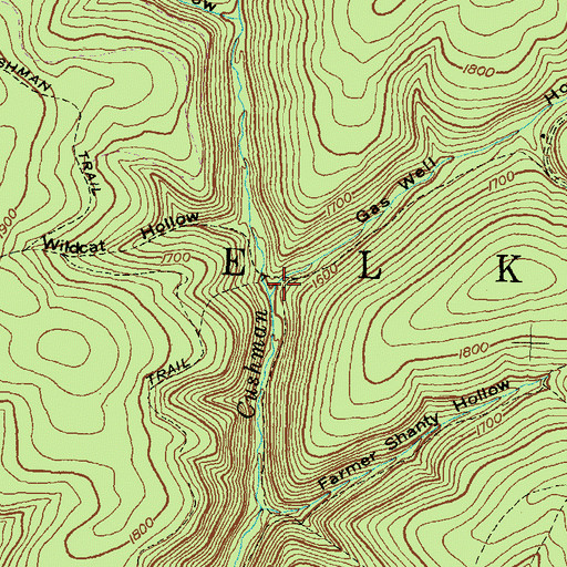 Topographic Map of Gas Well Hollow, PA