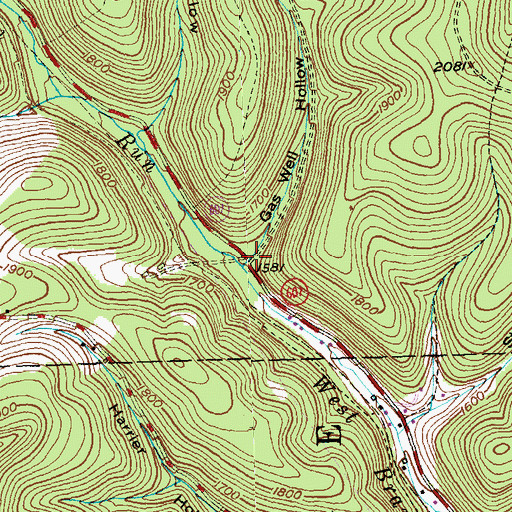 Topographic Map of Gas Well Hollow, PA