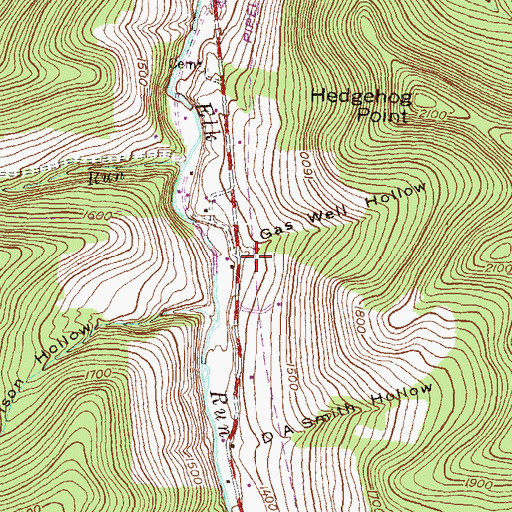 Topographic Map of Gas Well Hollow, PA