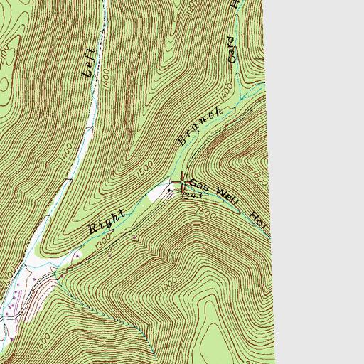 Topographic Map of Gas Well Hollow, PA