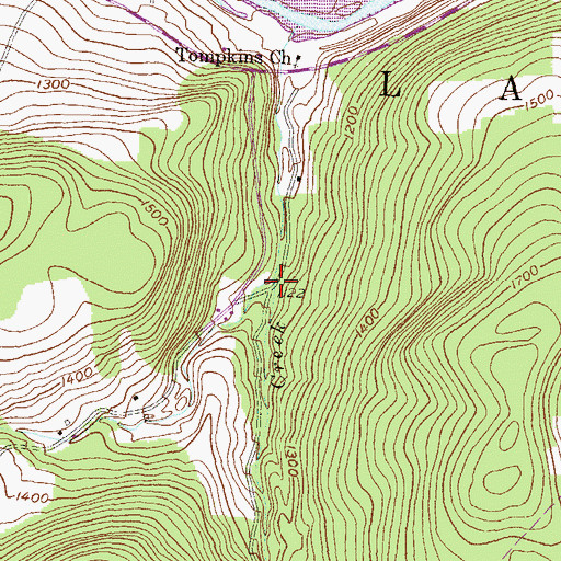 Topographic Map of Gee Hollow, PA