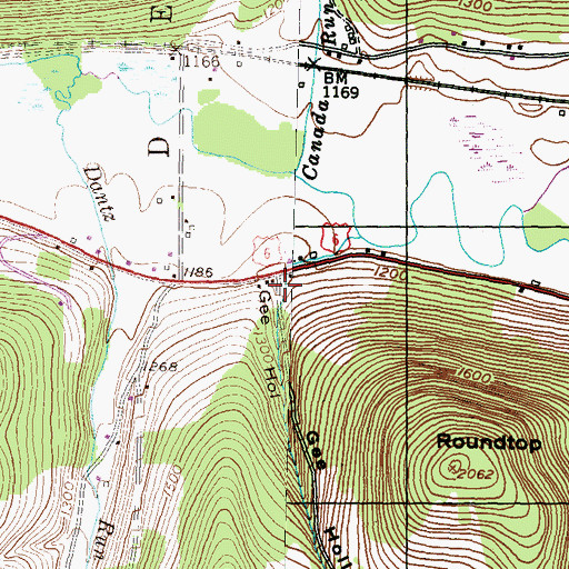 Topographic Map of Gee Hollow, PA