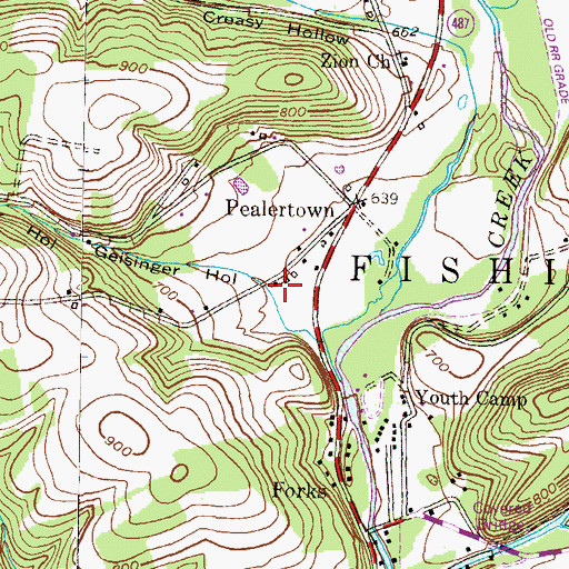 Topographic Map of Geisinger Hollow, PA