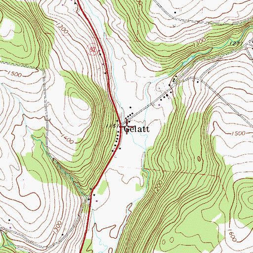 Topographic Map of Gelatt, PA