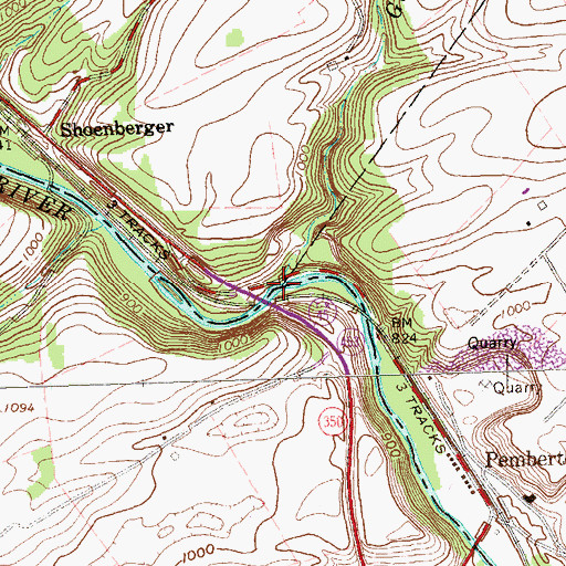 Topographic Map of Gensimore Run, PA