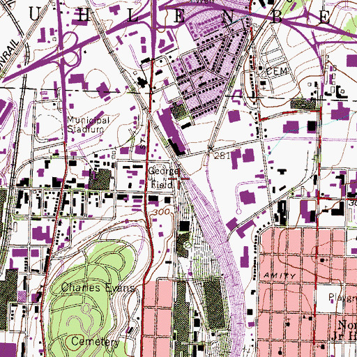 Topographic Map of George Field, PA