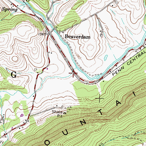 Topographic Map of Georges Valley, PA