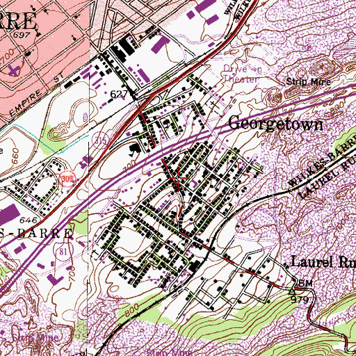 Topographic Map of Georgetown, PA