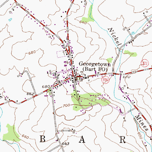 Topographic Map of Georgetown, PA