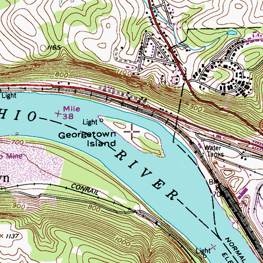 Topographic Map of Georgetown Island, PA