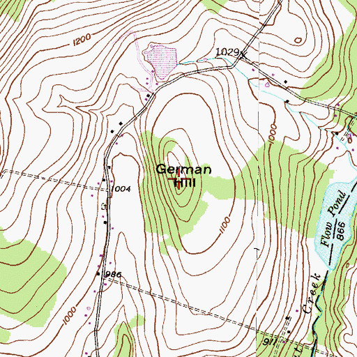 Topographic Map of German Hill, PA