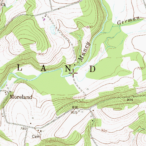 Topographic Map of German Run, PA