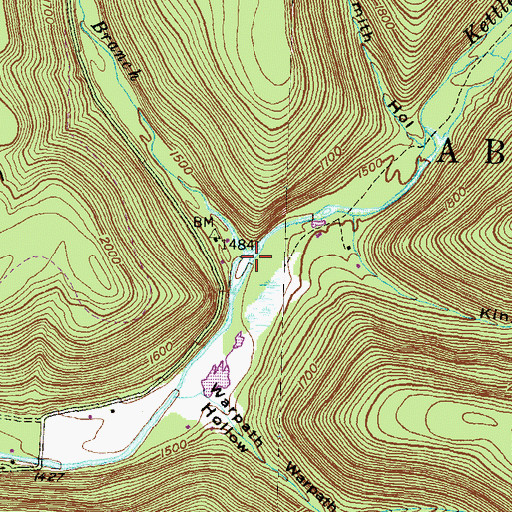 Topographic Map of Germania Branch, PA