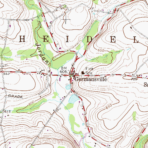 Topographic Map of Germansville, PA