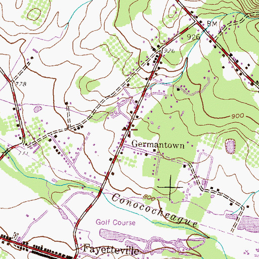 Topographic Map of Germantown, PA