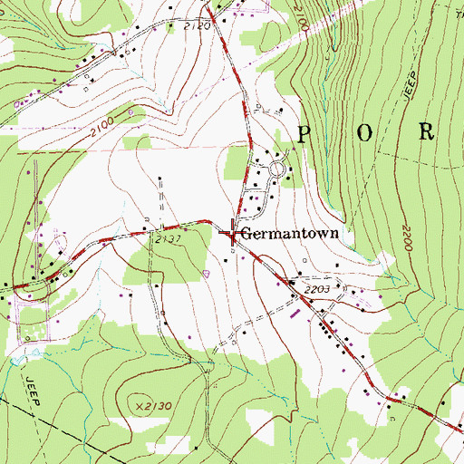 Topographic Map of Germantown, PA