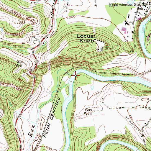 Topographic Map of Getty Run, PA