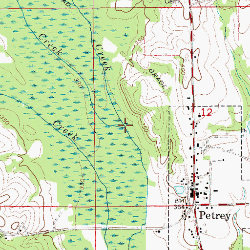 Topographic Map of Dry Creek, AL
