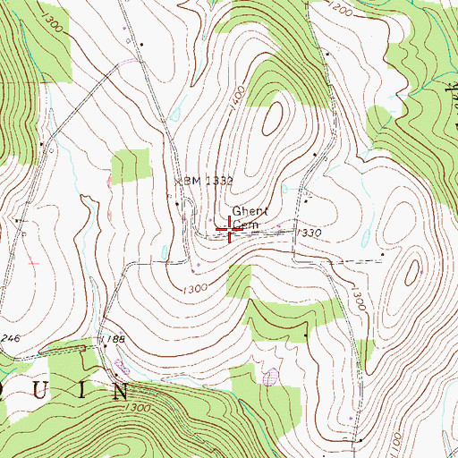 Topographic Map of Ghent Cemetery, PA
