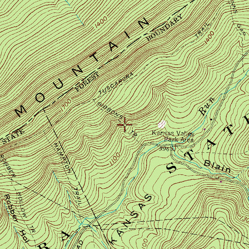 Topographic Map of Gibbons Trail, PA